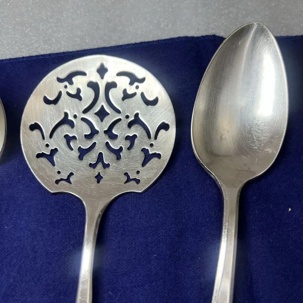 4 Oneida Community Plate Adam 1917 Serving Spoons Lot Casserole Tomato Server